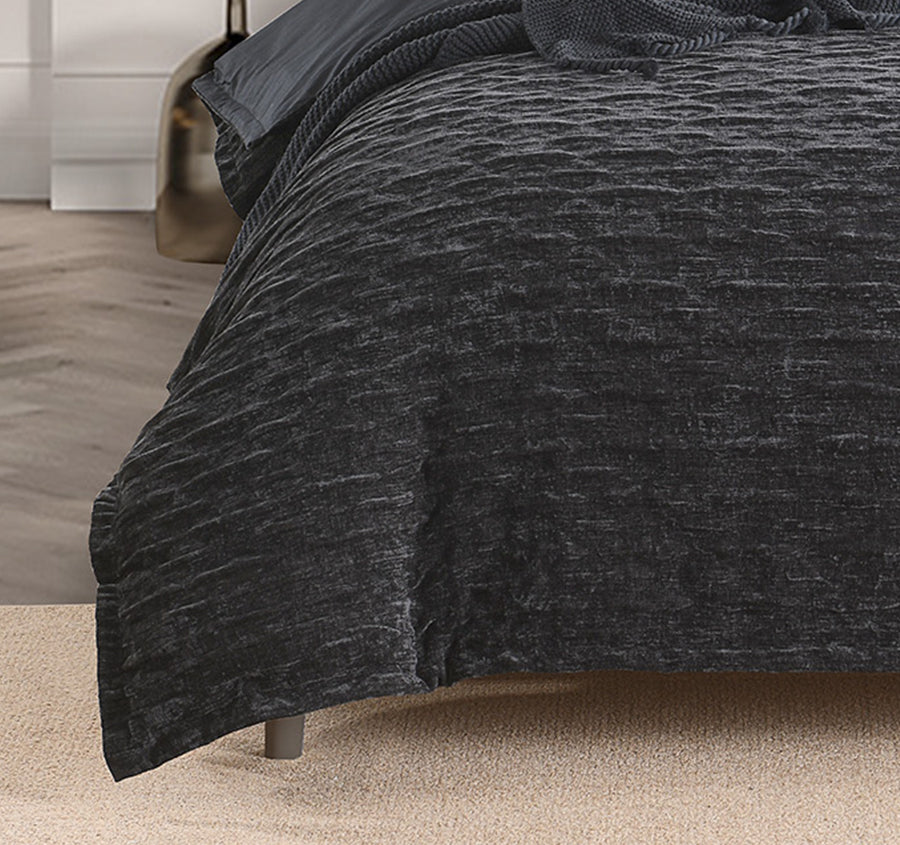 Charlotte Quilt Cover Set Range Onyx