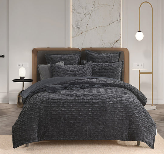 Charlotte Quilt Cover Set Range Onyx