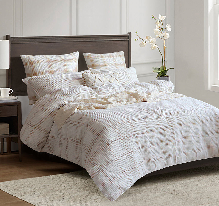 Cohen Quilt Cover Set Range Nude