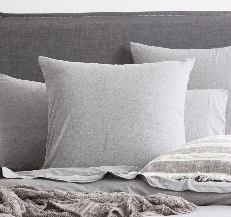 Cotton Jersey European Pillowcase Charcoal