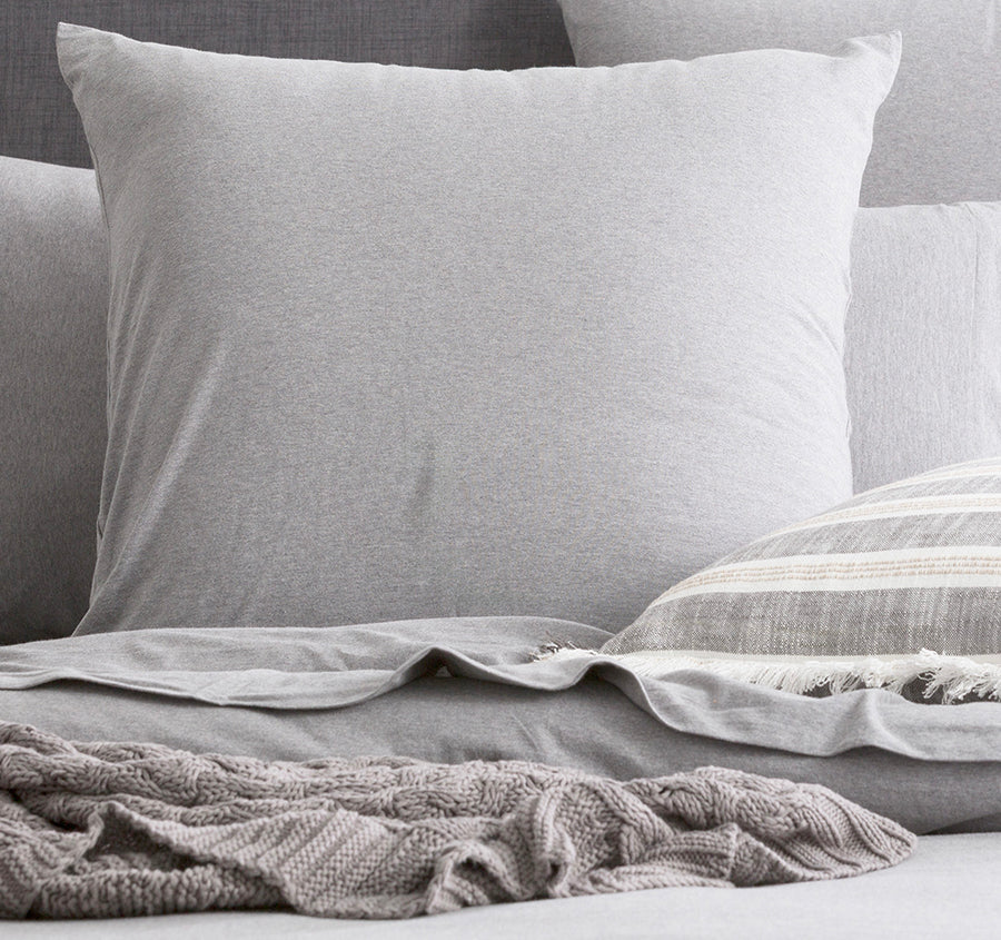 Cotton Jersey European Pillowcase Charcoal