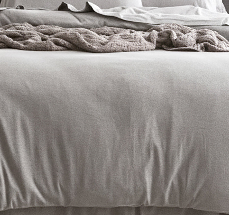 Cotton Jersey Quilt Cover Set Range Charcoal