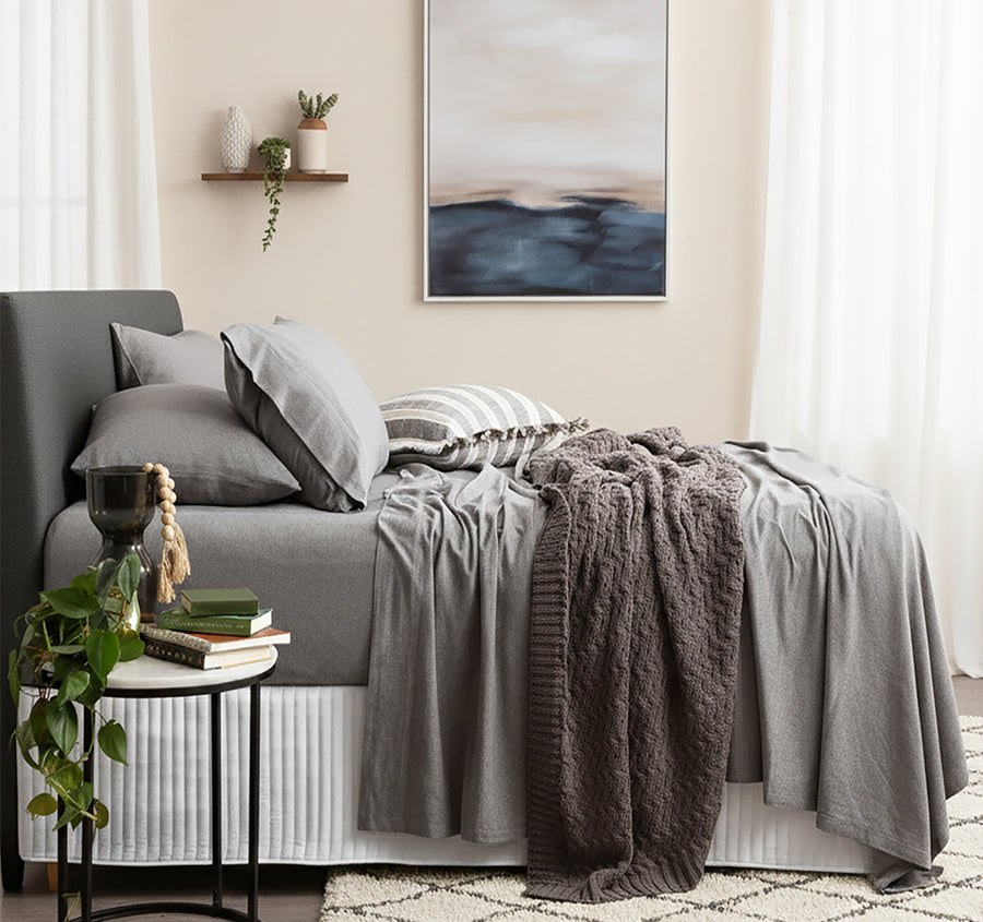 Cotton Jersey Sheet Set Range Charcoal
