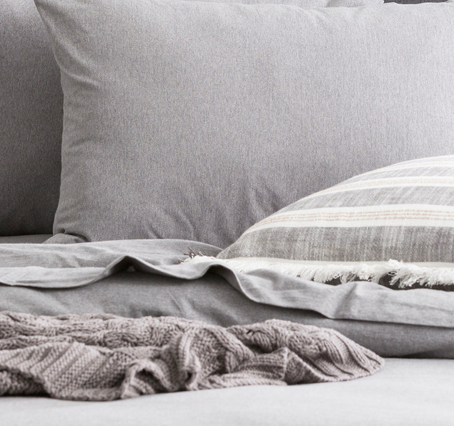 Cotton Jersey Standard Pillowcase Pair Charcoal