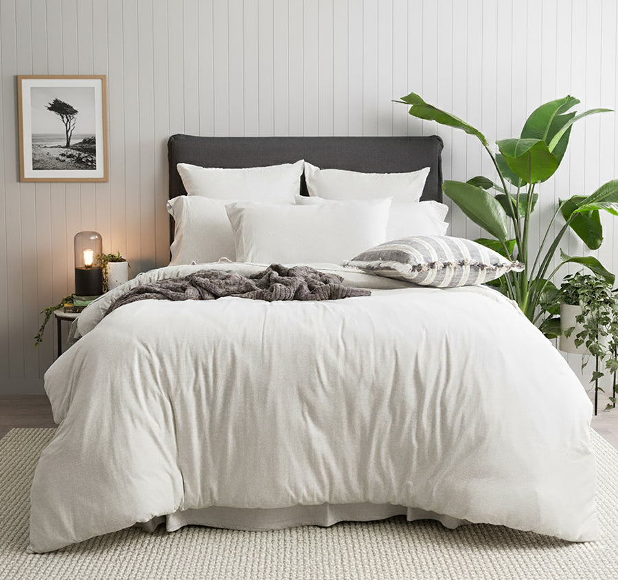 Cotton Jersey Quilt Cover Set Range Ecru