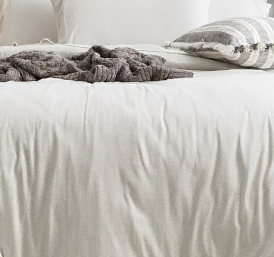 Cotton Jersey Quilt Cover Set Range Ecru
