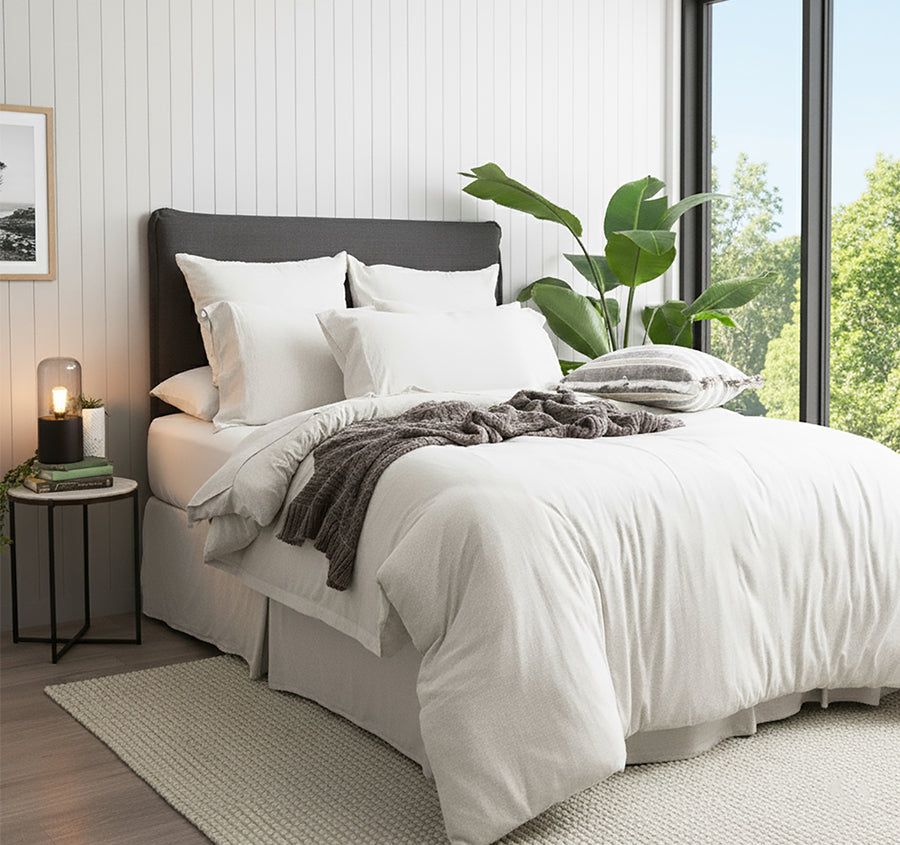 Cotton Jersey Quilt Cover Set Range Ecru