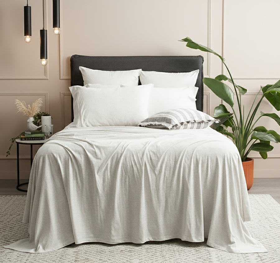 Cotton Jersey Sheet Set Range Ecru