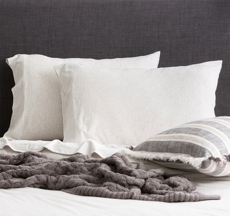 Cotton Jersey Standard Pillowcase Pair Ecru