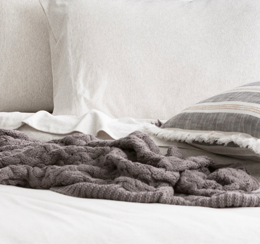 Cotton Jersey Standard Pillowcase Pair Ecru