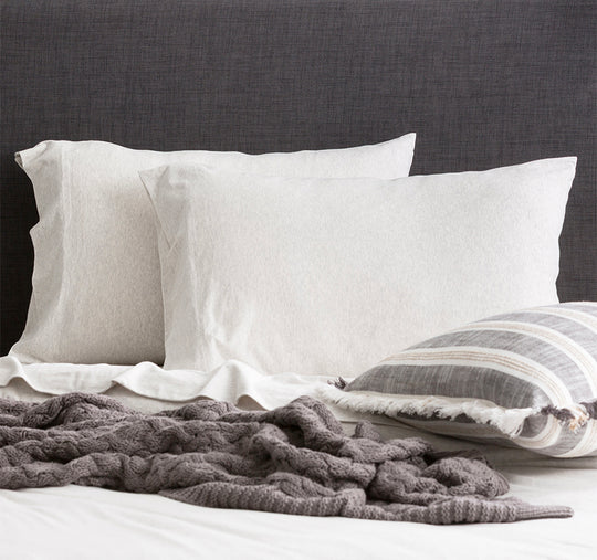 Cotton Jersey Standard Pillowcase Pair Ecru