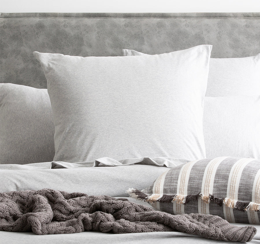 Cotton Jersey European Pillowcase Grey Marle