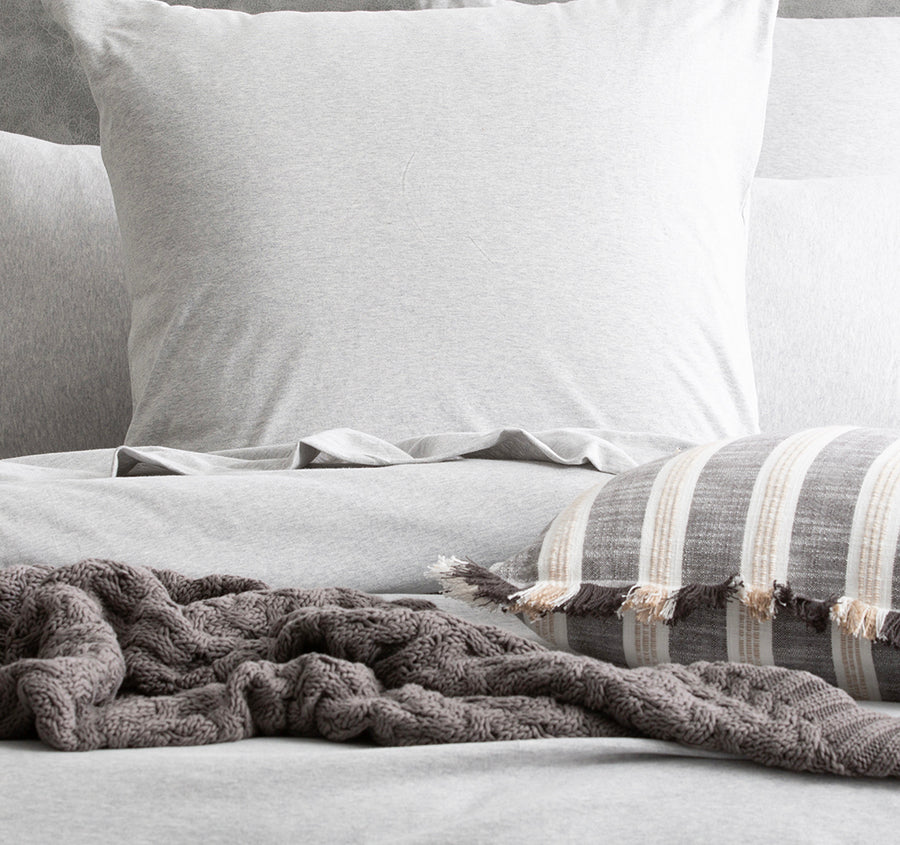 Cotton Jersey European Pillowcase Grey Marle