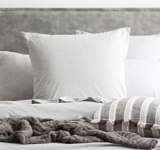 Cotton Jersey European Pillowcase Grey Marle