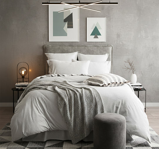 Cotton Jersey Quilt Cover Set Range Grey Marle