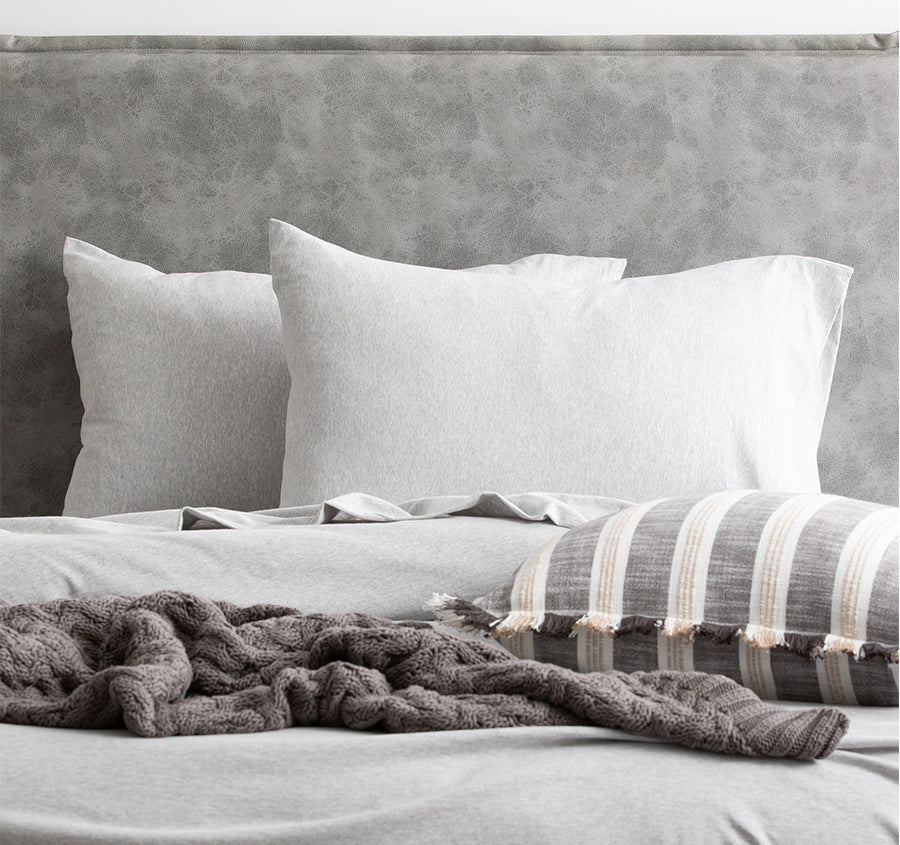 Cotton Jersey Sheet Set Range Grey Marle