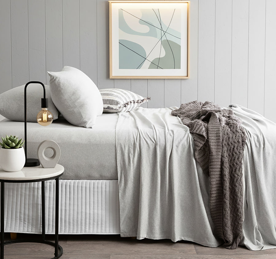 Cotton Jersey Sheet Set Range Grey Marle