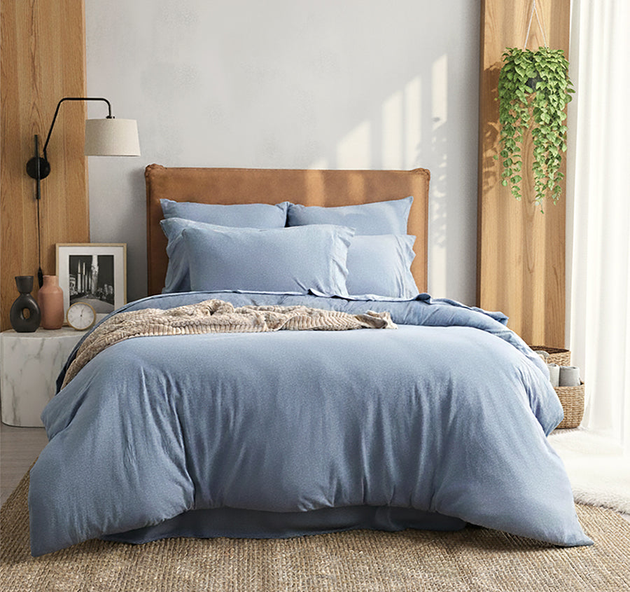 Cotton Jersey Quilt Cover Set Range Ink