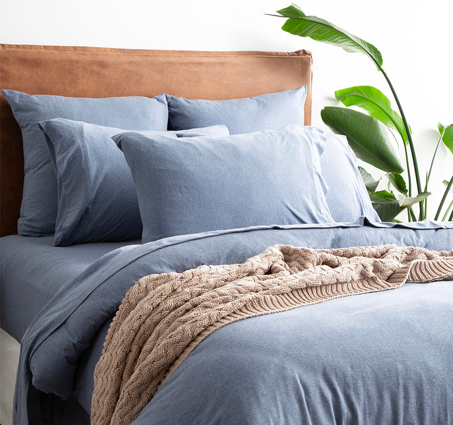 Cotton Jersey Quilt Cover Set Range Ink