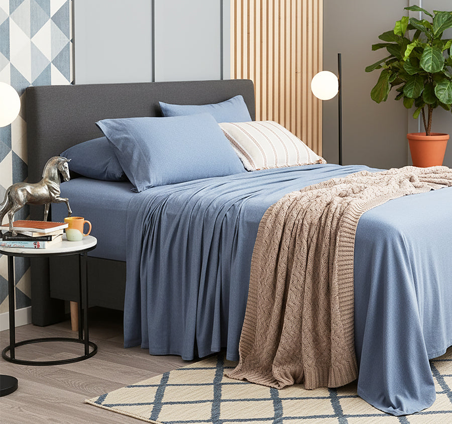 Cotton Jersey Sheet Set Range Ink