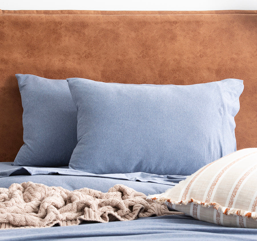 Cotton Jersey Standard Pillowcase Pair Ink