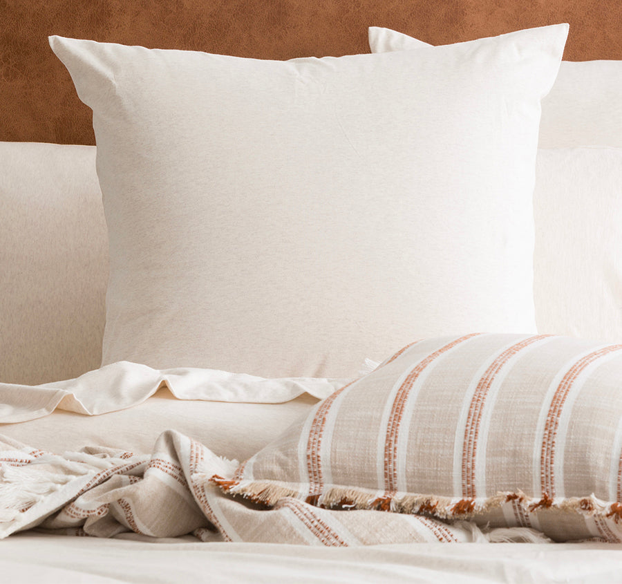 Cotton Jersey European Pillowcase Oatmeal