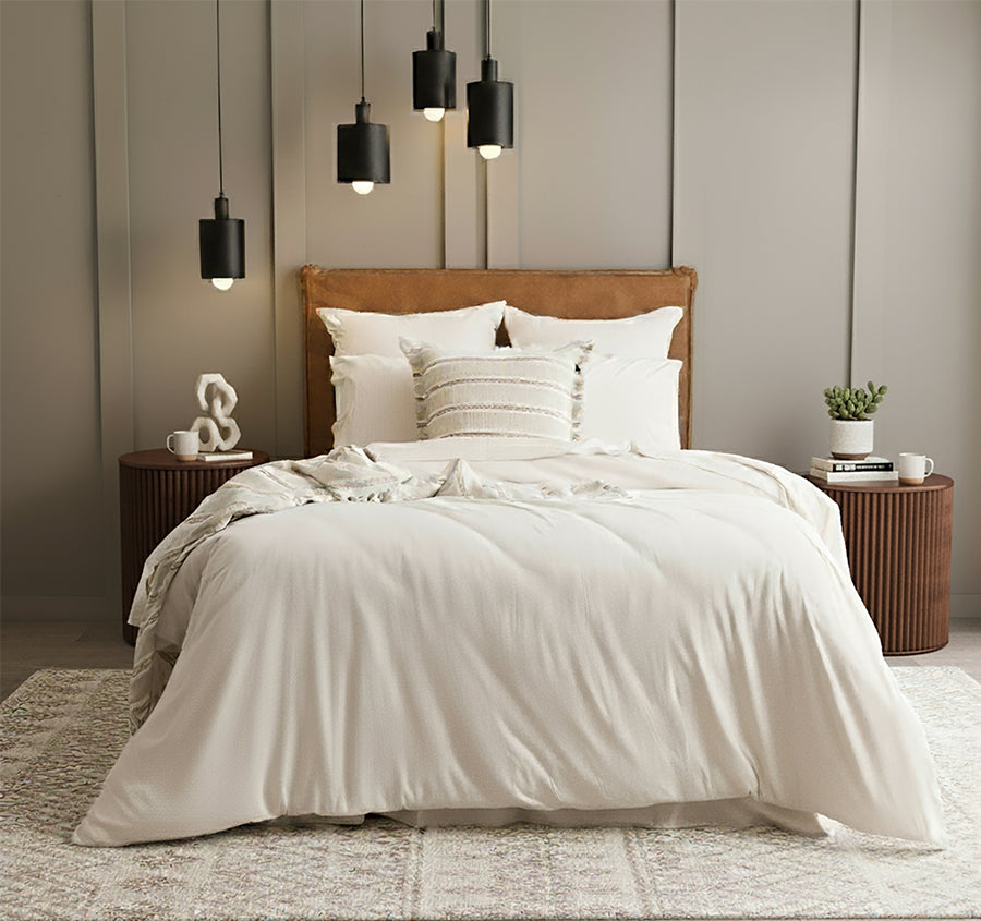 Cotton Jersey Quilt Cover Set Range Oatmeal