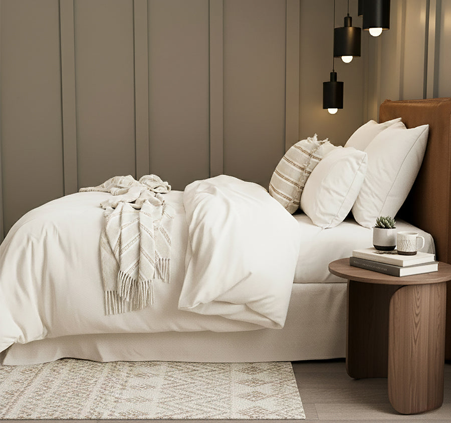 Cotton Jersey Quilt Cover Set Range Oatmeal