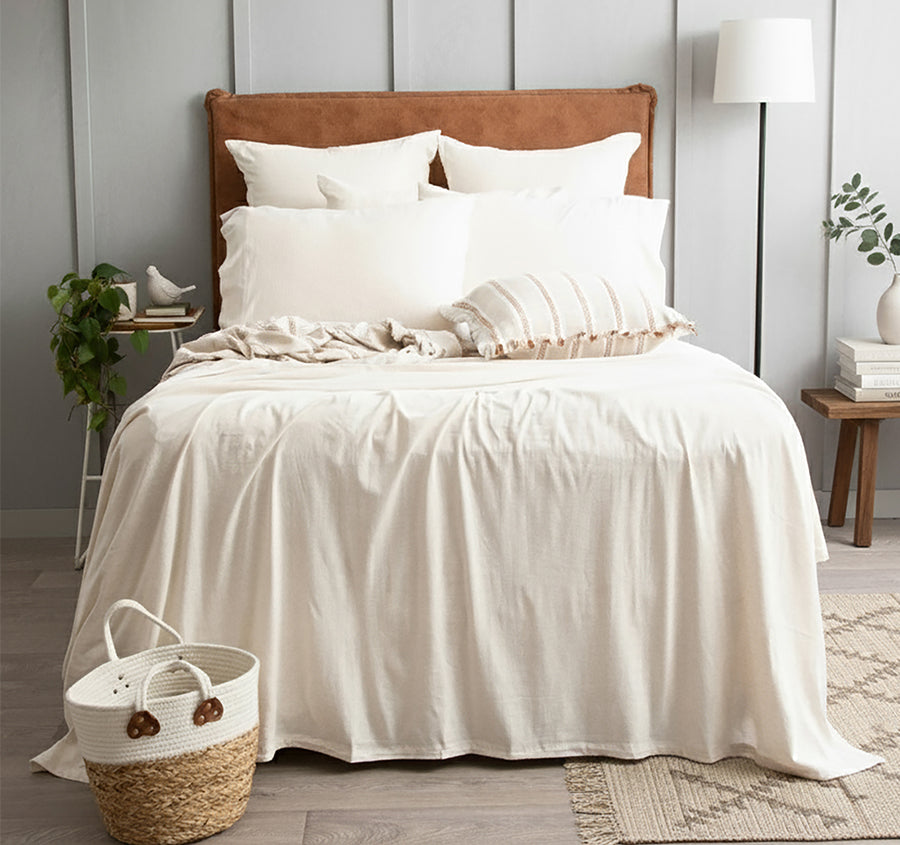 Cotton Jersey Sheet Set Range Oatmeal