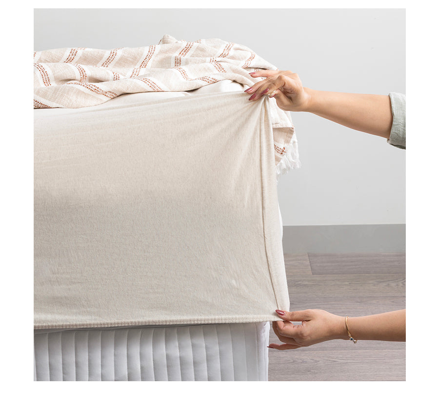 Cotton Jersey Sheet Set Range Oatmeal