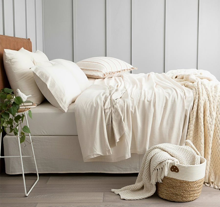 Cotton Jersey Sheet Set Range Oatmeal