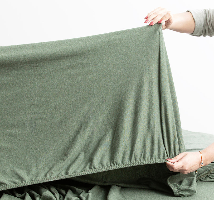 Comfort-T Cotton Jersey Fitted Combo Set Range Olive