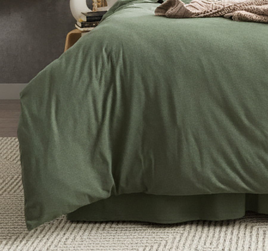 Cotton Jersey Quilt Cover Set Range Olive