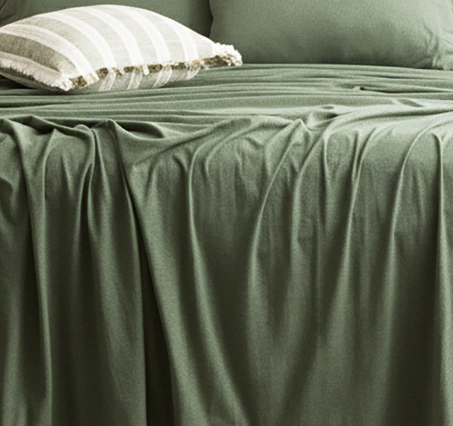 Cotton Jersey Sheet Set Range Olive