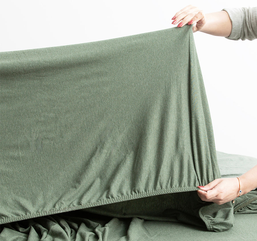 Cotton Jersey Sheet Set Range Olive