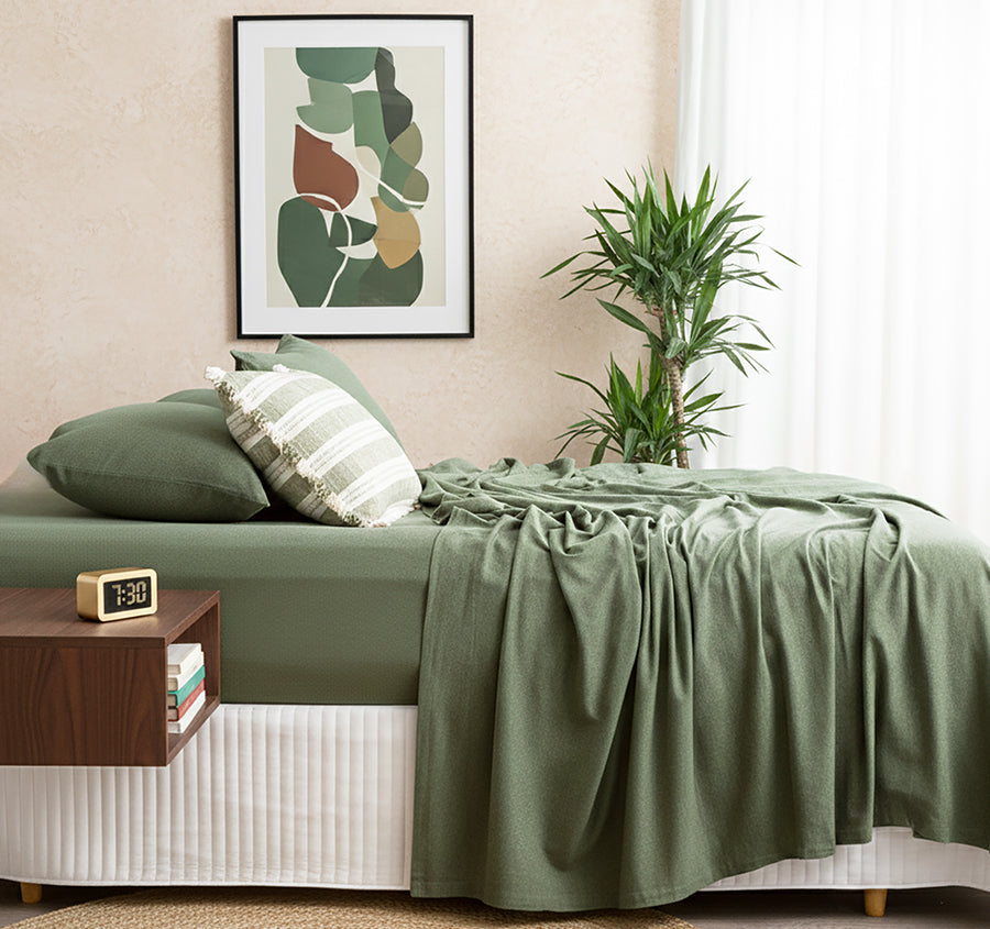 Cotton Jersey Sheet Set Range Olive