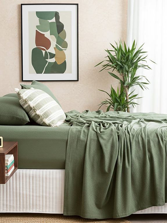 Cotton Jersey Sheet Set Range Olive