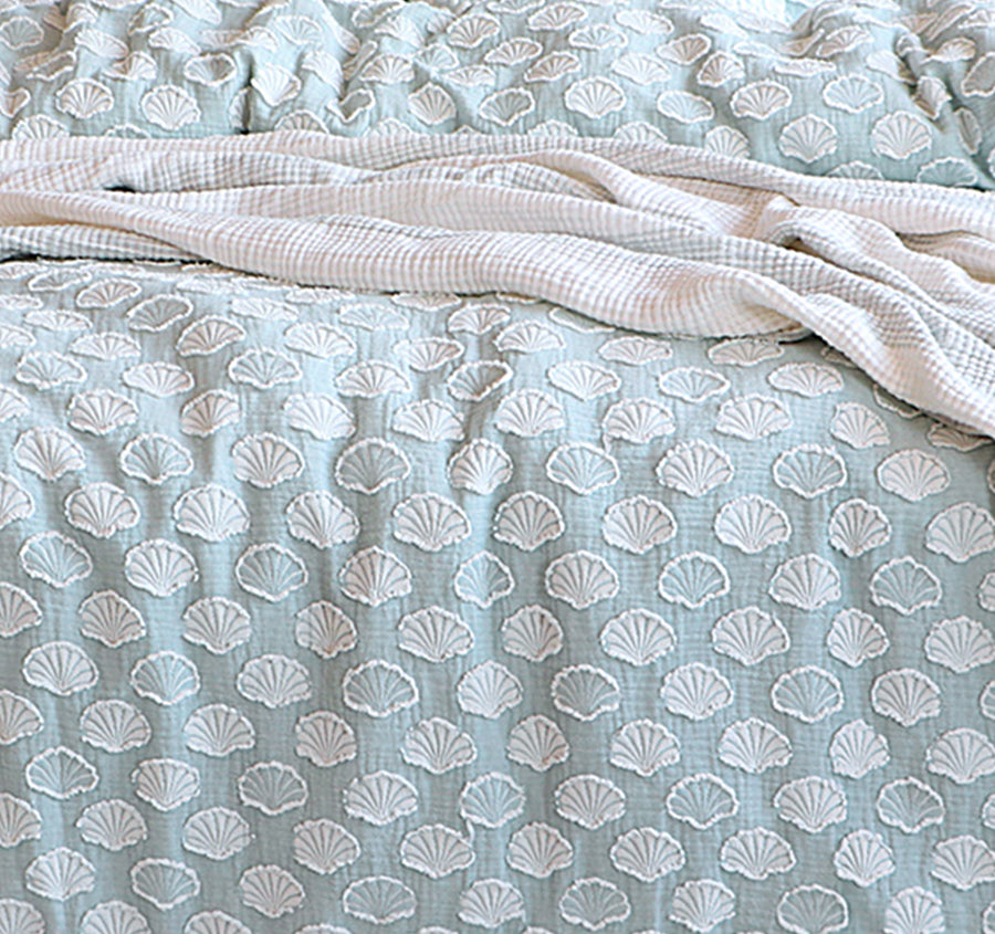 Coralium Quilt Cover Set Range Aqua