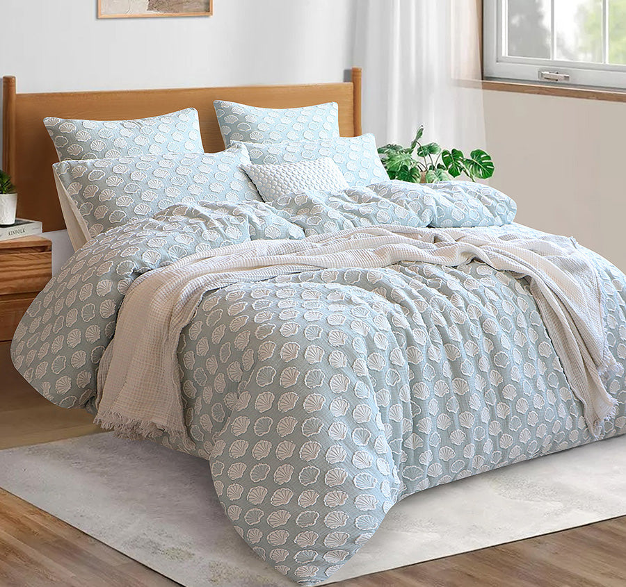 Coralium Quilt Cover Set Range Aqua