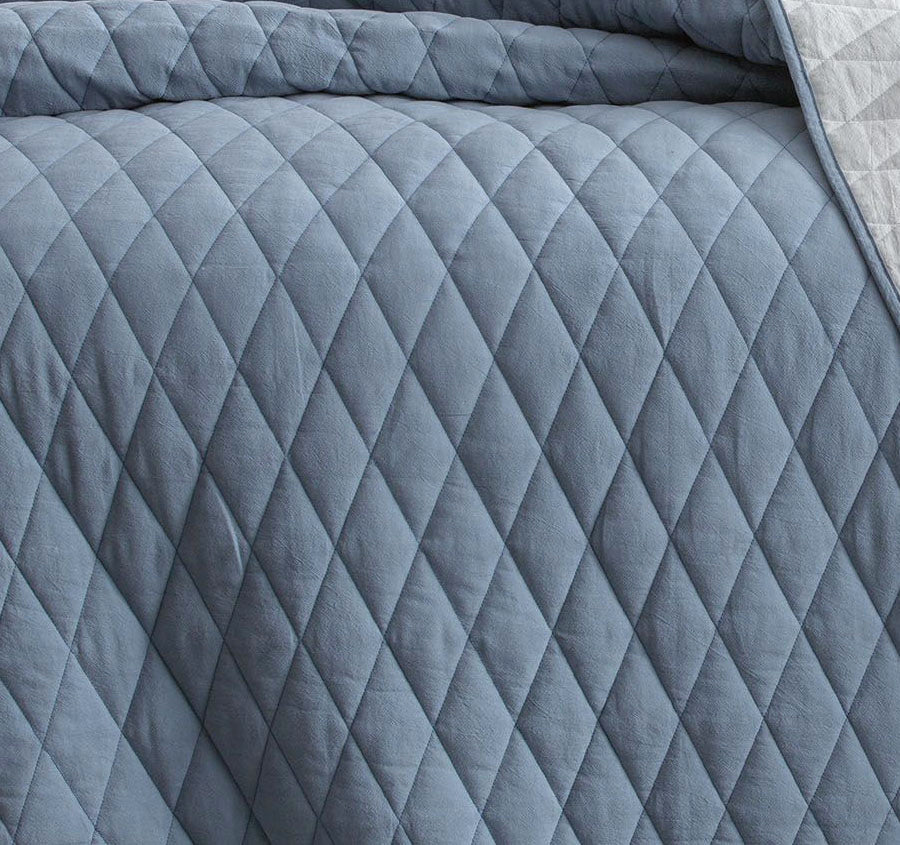 Diamante Coverlet Set Range Blue