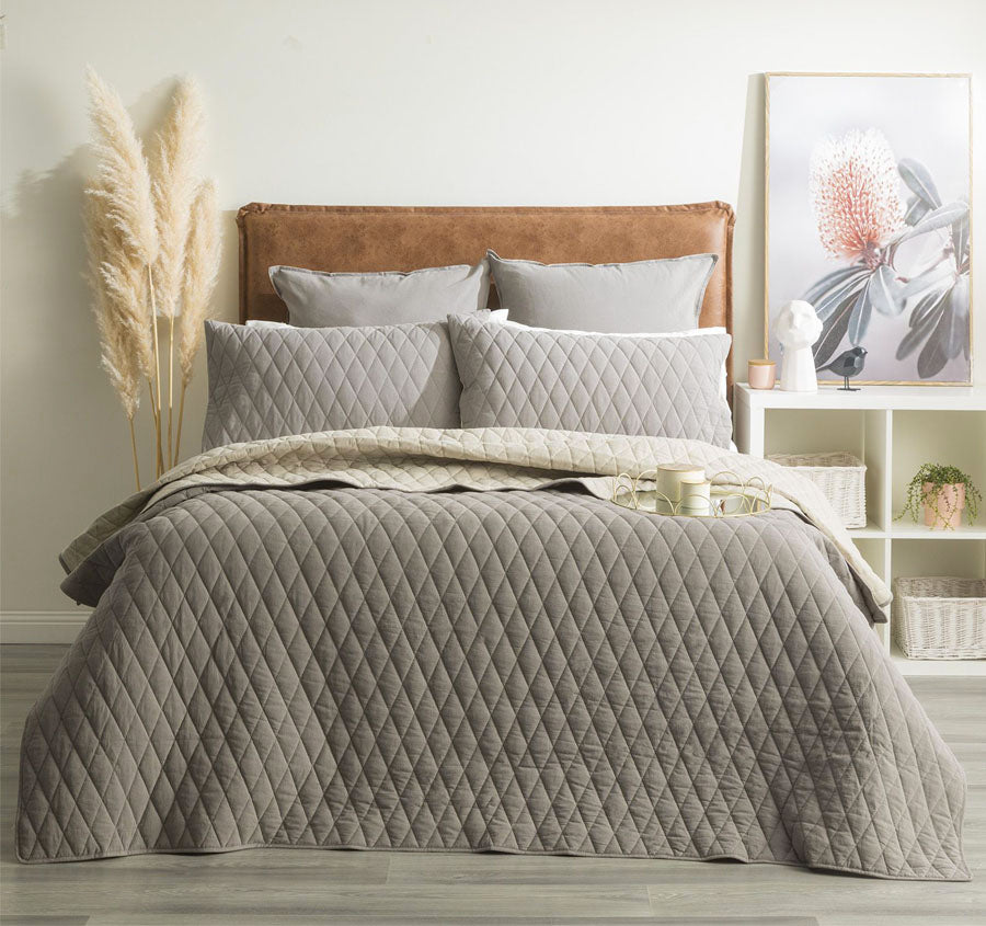 Diamante Coverlet Set Range Charcoal