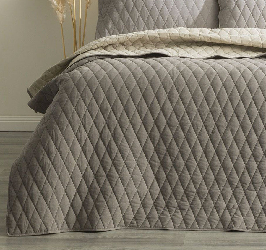 Diamante Coverlet Set Range Charcoal