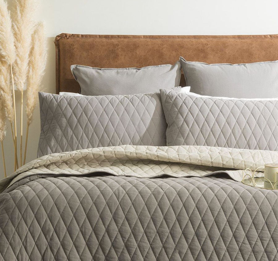 Diamante Coverlet Set Range Charcoal