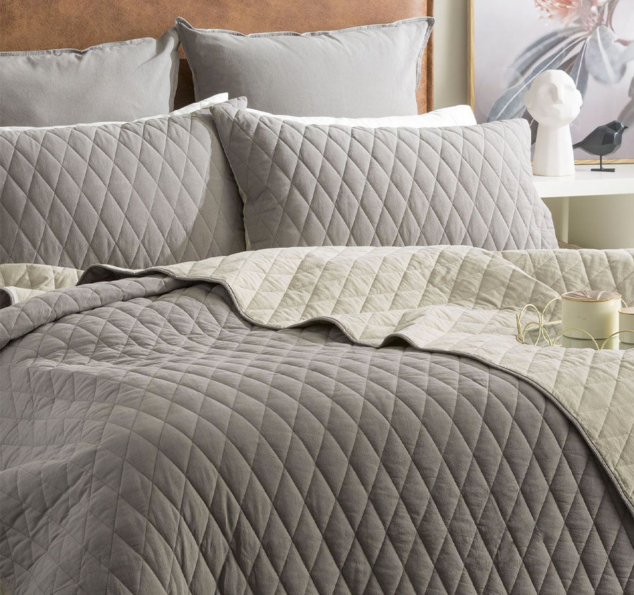 Diamante Coverlet Set Range Charcoal