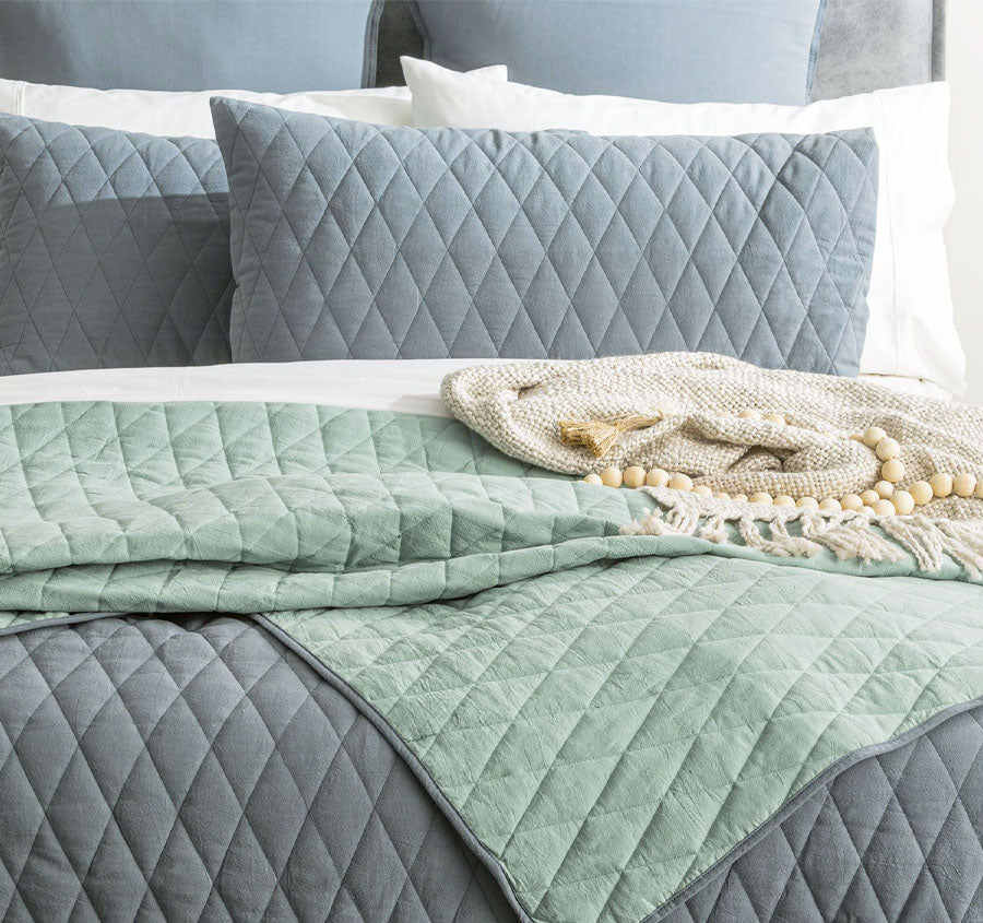Diamante Coverlet Set Range Mineral