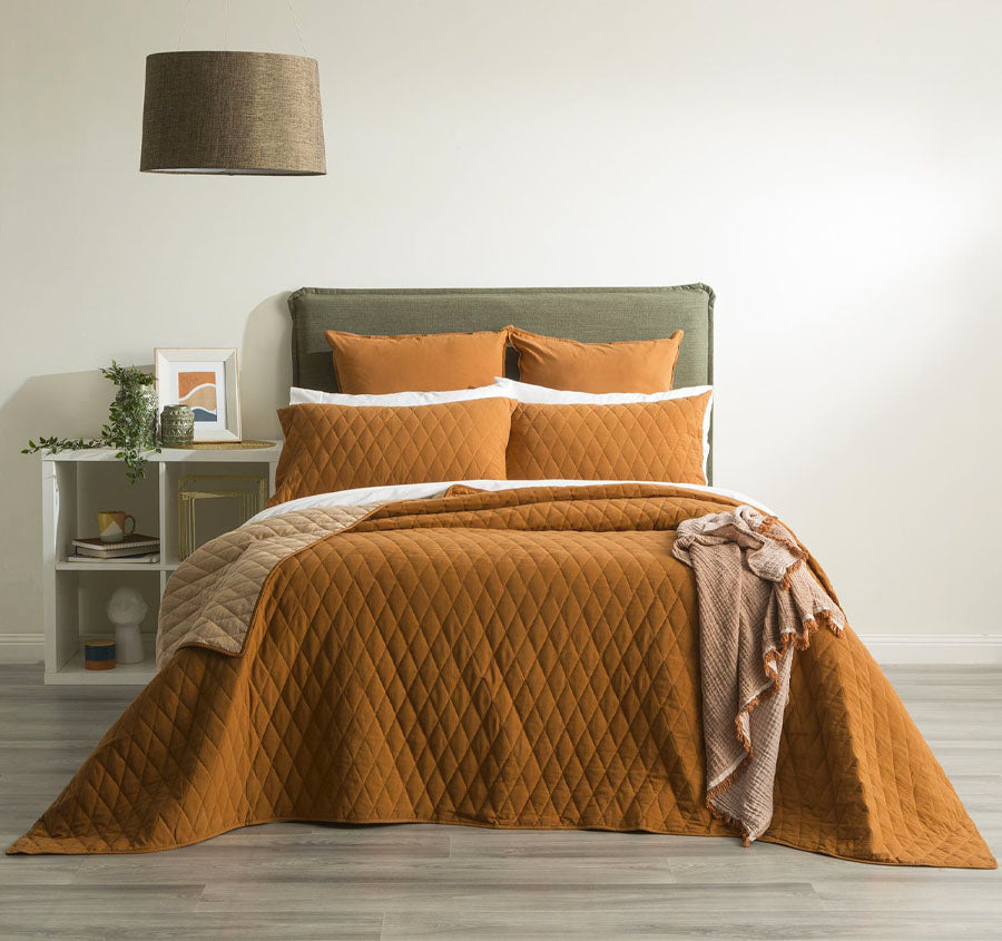 Diamante Coverlet Set Range Wood