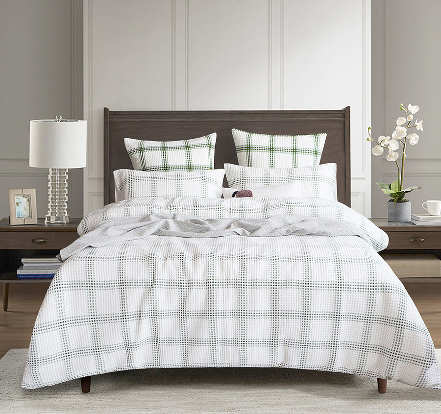 Elliot Quilt Cover Set Range Sage