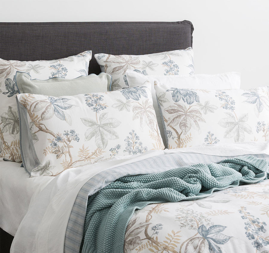 Floral Vine Quilt Cover Set Range White
