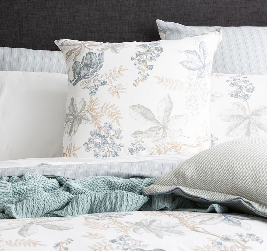 Floral Vine Quilt Cover Set Range White