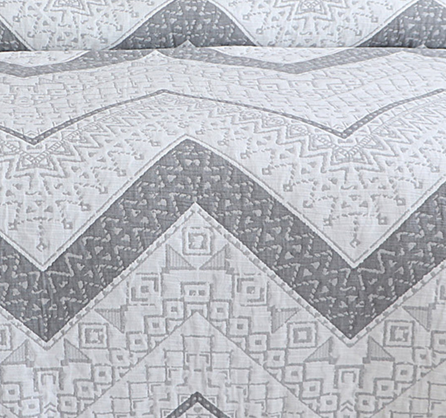 Indie Quilt Cover Set Range White and Silver